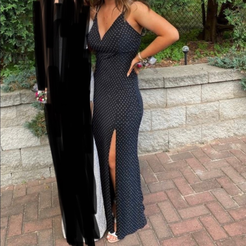 Studded Black Prom Dress